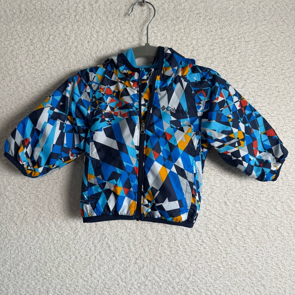 Columbia Baby‎ Blue Colorful Geometric Pattern Fleece Lined  Jacket 3-6 Months